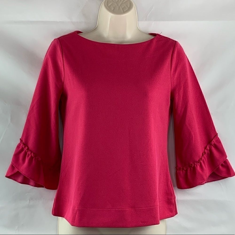 Talbots Fuchsia Bell sleeve stretch top
